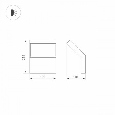 Настенный светильник LGD-ECRAN-WALL-9W Warm3000 (GR, 108 deg, 230V)