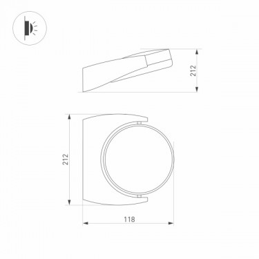 Уличный поворотный светильник LGD-EYE-WALL-6W Warm3000 (GR, 117 deg, 230V)