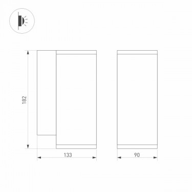 Уличный светильник LGD-FORMA-WALL-R90-12W Warm3000 (GR, 44 deg, 230V)