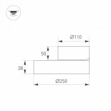 Откидной светильник SP-RONDO-FLAP-R250-30W Warm3000 (BK, 110 deg) Откидной светильник SP-RONDO-FLAP-R250-30W Warm3000 (BK, 110 deg)
