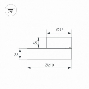 Откидной светильник SP-RONDO-FLAP-R210-20W Warm3000 (WH, 110 deg)