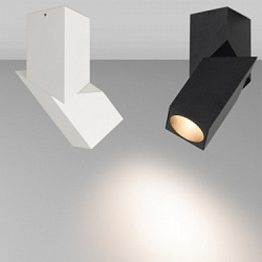 Накладной поворотный светильник SP-TWIST-SURFACE-S60x60-12W Warm3000 (WH-BK, 30 deg)
