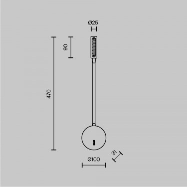 Настенный светильник (бра) Stem 3000К 3Вт C035WL-L3CH3K