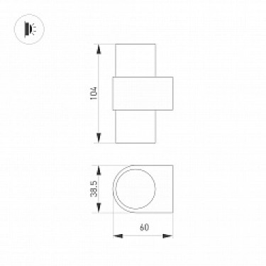 Настенный светильник SP-SPICY-WALL-MINI-TWIN-S104x39-2x3W Warm3000 (GD, 40 deg, 230V)