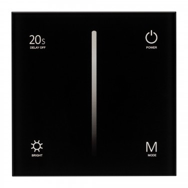 Встраиваемая панель SMART-P6-DIM-G-IN Black (12-24V, 4x3A, Sens, 2.4G)