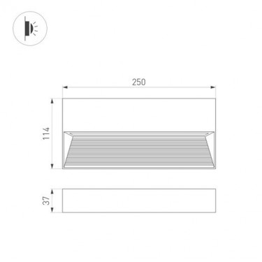 Светильник для стен и лестниц LGD-RIBONIK-S250x114-10W Warm3000