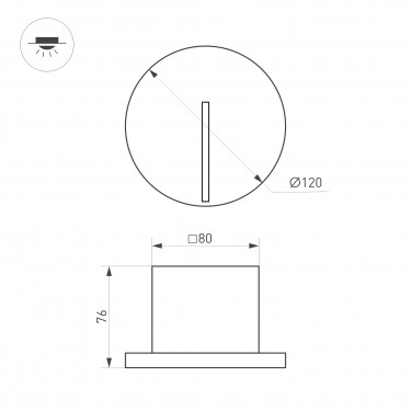 Светильник для ступеней LT-TIE-R120-3W Warm3000 (WH, 25x45 deg, 230V) Светильник для ступеней LT-TIE-R120-3W Warm3000 (WH, 25x45 deg, 230V)