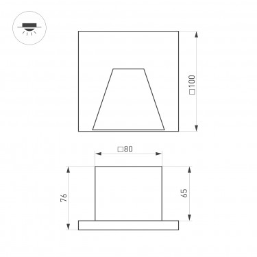 Светильник для ступеней LT-TIE-S100-3W Warm3000 (GR, 75x30 deg, 230V) Светильник для ступеней LT-TIE-S100-3W Warm3000 (GR, 75x30 deg, 230V)