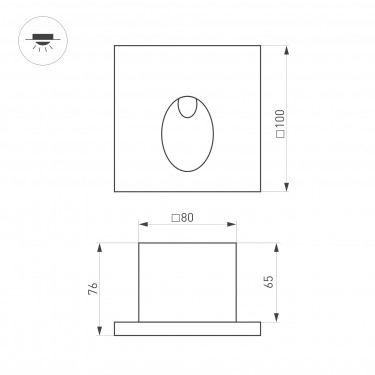 Светильник для ступеней LT-TIE-S100-3W Warm3000 (GR, 45x70 deg, 230V) Светильник для ступеней LT-TIE-S100-3W Warm3000 (GR, 45x70 deg, 230V)