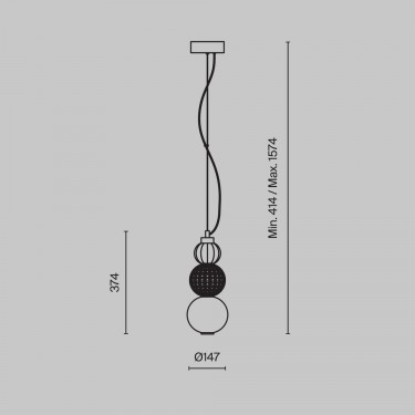 Подвесной светильник Collar P069PL-L16CH3K