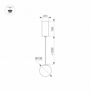Подвесной светильник SP-BEADS-HANG-R130-10W Day4000 (BK-GD, 250 deg, 230V) Подвесной светильник SP-BEADS-HANG-R130-10W Day4000 (BK-GD, 250 deg, 230V)