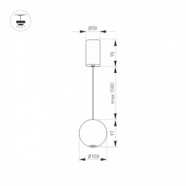 Подвесной светильник SP-ELEMENTA-ORB-R100-9W Day4000 (WH, 39 deg, 230V)