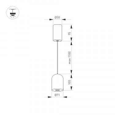 Подвесной светильник SP-ELEMENTA-DOME-R71-9W Warm3000 (WH, 39 deg, 230V)