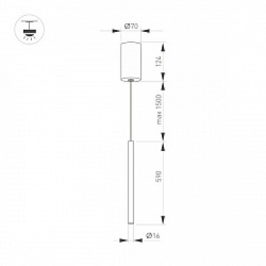 Светильник SP-UMBRA-HANG-V-L600-10W Warm3000 (WH, 120 deg, 230V)