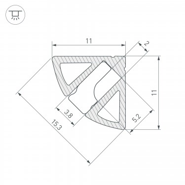 Профиль угловой чёрный SL-KANT-H11-2000 ANOD BLACK