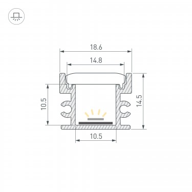 Профиль для подсветки пола FLOOR18-H15-3000 ANOD