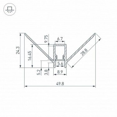 Профиль угловой под отделку DECORE-S6-EXT-COMFORT-2000 ANOD внешний