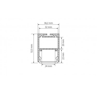 Подвесной профиль с отсеком для блока ARH-LINE-3750A-2000 ANOD