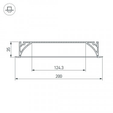 Широкий профиль с экраном ARH-POWER-W200-F-2000 ANOD