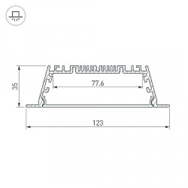 Профиль с экраном комплект ARH-POWER-W120-F-2000 ANOD