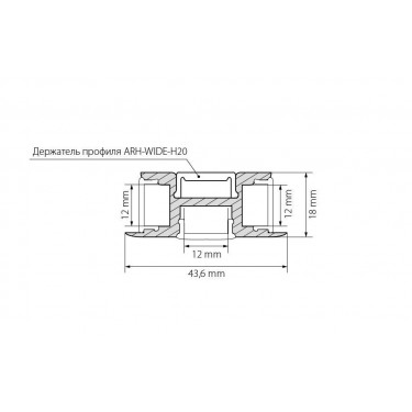 Накладной 3D профиль для 3-х лент ARH-TRI-D-2000 ANOD