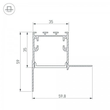 Встраиваемый профиль под шпаклевку SL-LINIA32-FANTOM-EDGE-2000 ANOD