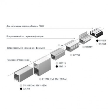 Встраиваемый профиль под шпаклевку SL-LINIA32-FANTOM-EDGE-2000 ANOD