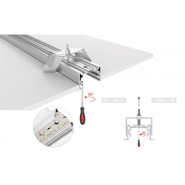 Профиль с экраном 69х35х2500мм S2-LINIA69-F-2500 ANOD+OPAL Профиль с экраном 69х35х2500мм S2-LINIA69-F-2500 ANOD+OPAL