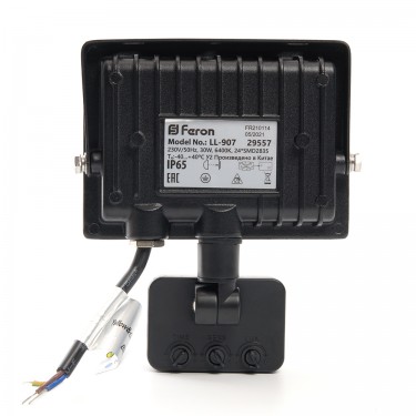 Светодиодный прожектор с датчиком 30W 6400K Feron LL-907 29557 Светодиодный прожектор с датчиком 30W 6400K Feron LL-907 29557