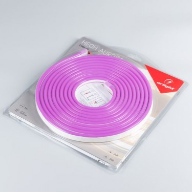 Гибкий неон пурпурный AURORA-PS-A120-16x8mm 24V Purple (10 W/m, IP65, 2835, 5m)