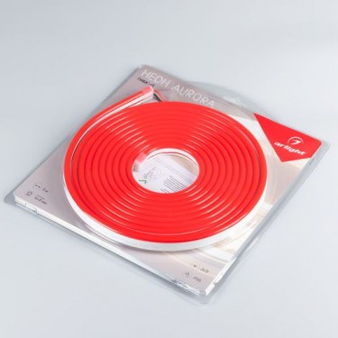 Гибкий неон красный AURORA-PS-A120-16x8mm 24V Red (10 W/m, IP65, 2835, 5m)