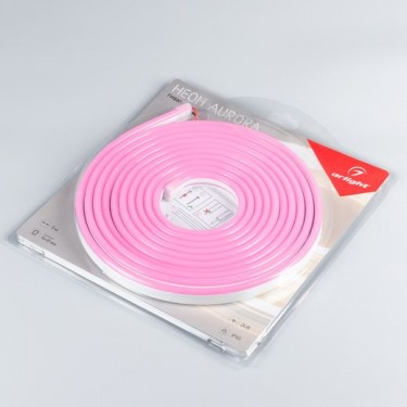Гибкий неон розовый AURORA-PS-A120-16x8mm 24V Pink (10 W/m, IP65, 2835, 5m)
