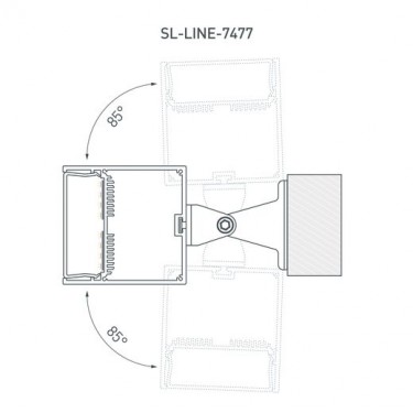 Профиль с экраном черный 74x77мм SL-LINE-7477-2500 BLACK+OPAL
