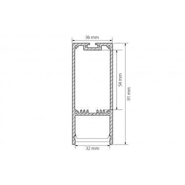 Профиль для линейных светильников 36х91мм SL-LINE-3691-2000 ANOD