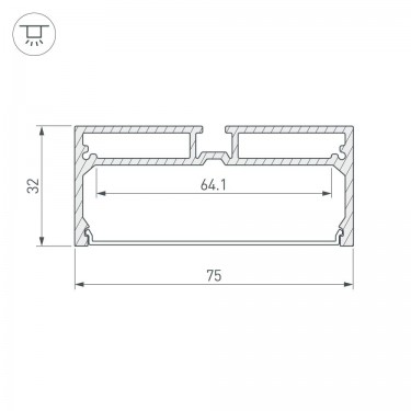 Профиль с экраном 2000х75х32мм SL-LINE-7532-2000 ANOD