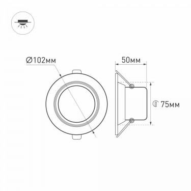Встраиваемый светильник LTD-70WH 5W Day White 120deg