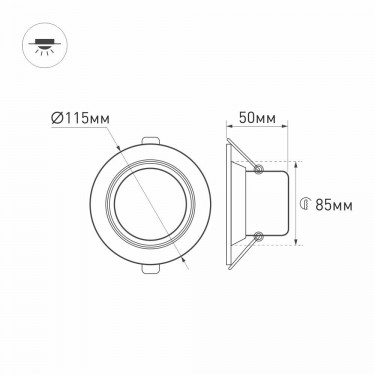 Встраиваемый светильник LTD-80WH 9W Day White 120deg