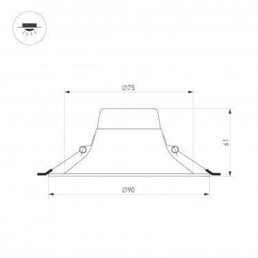 Светильник MS-BLIZZARD-BUILT-R90-6W Day4000 (BK, 100 deg, 230V)