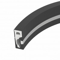 Силиконовый профиль WPH-FLEX-0616-SIDE-S9-5m FULL BLACK