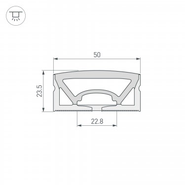 Силиконовый профиль WPH-FLEX-5025-TOP-S23-10m WHITE Силиконовый профиль WPH-FLEX-5025-TOP-S23-10m WHITE
