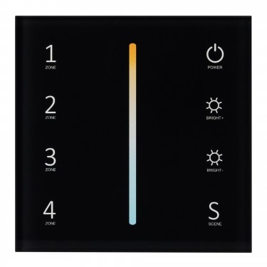 Встраиваемая панель Sens SMART-P43-MIX Black (230V, 4 зоны, 2.4G)