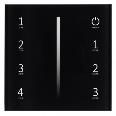 Встраиваемая панель Sens SMART-P17-DIM Black (230V, 4 зоны, 2.4G)