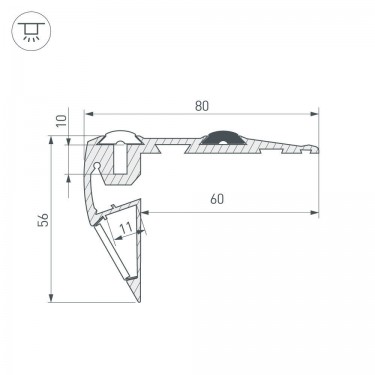 Профиль для подсветки ступеней STEP-FRONT-2000 ANOD