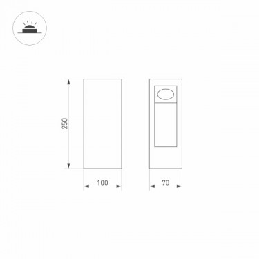 Ландшафтный светильник LGD-MARK-BOLL-H250-7W Warm3000 (GR, 60 deg, 230V)