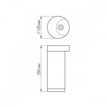 Светильник LGD-Path-Round120-H250B-12W Warm White