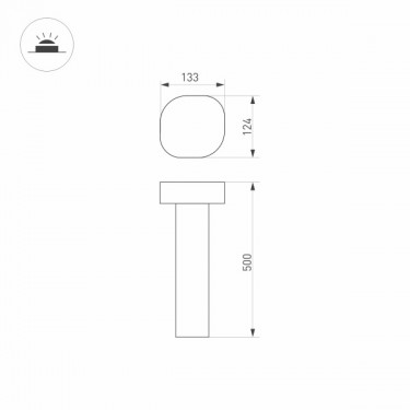 Светильник LGD-SWAMP-BOLL-H500-7W Warm3000 (GR, 93 deg, 230V)