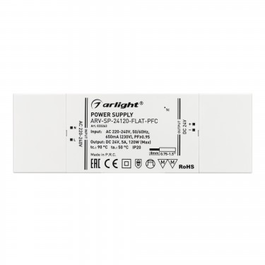 Блок питания ARV-SP-24120-FLAT-PFC (24V, 5A, 120W)