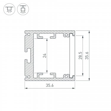 Профиль для составления круга SL-ARC-3535-D1500-N90 BLACK (1180мм, дуга 1 из 4)