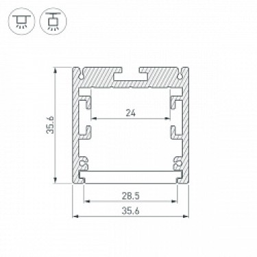 Профиль для составления круга SL-ARC-3535-D800-A45 WHITE (320мм, дуга 1 из 8)