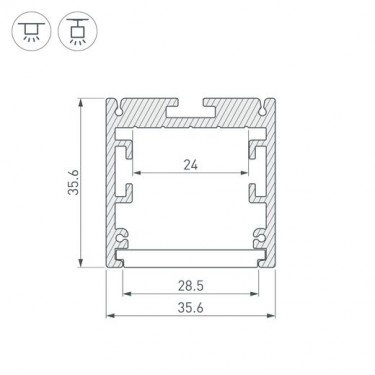 Профиль SL-ARC-3535-D800-A90 BLACK (630мм, дуга 1 из 4)